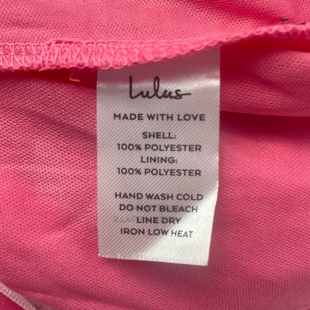 NWT Lulus Effortlessly Easy Swiss Dot High-Low Midi Wrap Dress in‎ Pink Medium - Picture 8 of 9